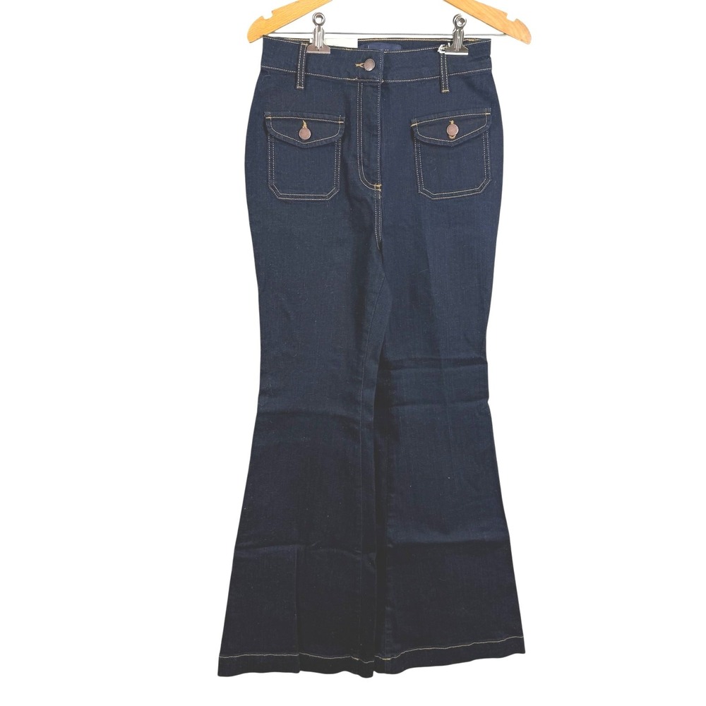 Boden Women Glorious British Style Denim Jeans Size 6P‎ Flare High Rise Indigo